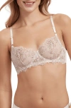 Skarlett Blue Entice Lace Balconette Underwire Bra In Icing/rose Gold