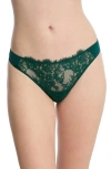 Skarlett Blue Entice Lace Front Thong In Green