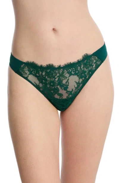 Skarlett Blue Entice Lace Front Thong In Green