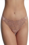Skarlett Blue Entice Lace Front Thong In Romance/rose Gold