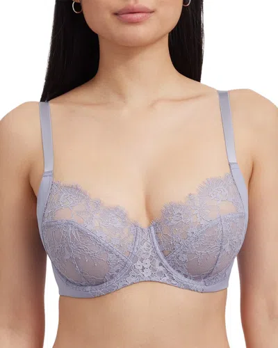 Skarlett Blue Entice Lace Full Coverage Side Support Balconette Bra In Purple