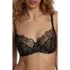 Skarlett Blue Entice Lace Full Coverage Underwire Bra In Black/rose Gold