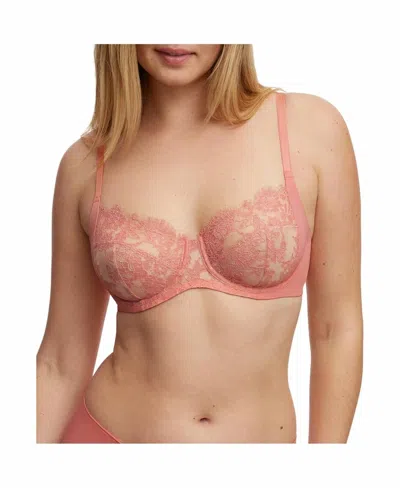 Skarlett Blue Entice Lace Full Coverage Underwire Bra In Geranium/ Cashmere