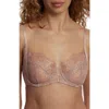 Skarlett Blue Entice Lace Full Coverage Underwire Bra In Romance/rose Gold