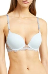 Skarlett Blue Entice Lace Push-up Bra In Sky/ginger
