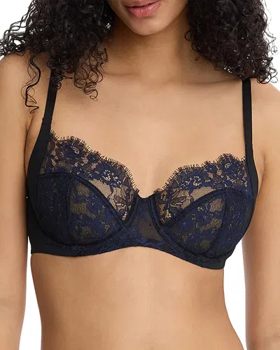 Skarlett Blue Entice Lace Side Support Balconette Bra In Blue