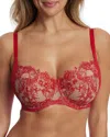 Skarlett Blue Entice Lace Side Support Balconette Bra In Cherry/nylon