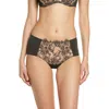 Skarlett Blue Entice Lace Trim Briefs In Black/nylon