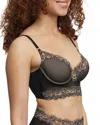 Skarlett Blue Entice Longline Underwire Bra In Black Nylon