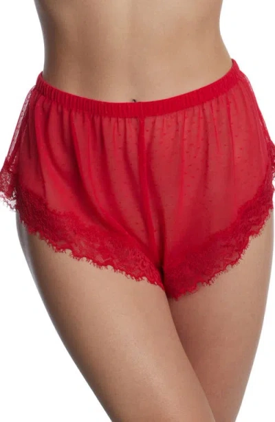 Skarlett Blue Entice Sheer Tap Pants In Bright Cherry