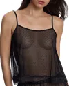 Skarlett Blue Entice Sheer Two-way Camisole In Black