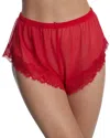 Skarlett Blue Entice Sheer Tap Pants In Bright Cherry