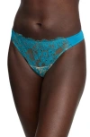 Skarlett Blue Entice Thong In Paradise Blue/nylon