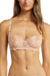Skarlett Blue Entice Underwire Balconette Bra In Peach/ginger