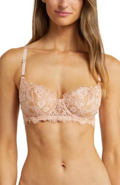 Skarlett Blue Entice Underwire Balconette Bra In Peach/ginger