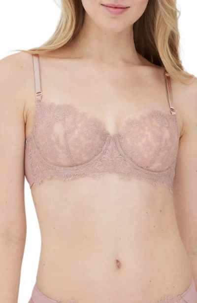 Skarlett Blue Entice Underwire Balconette Bra In Romance/pink Pearl