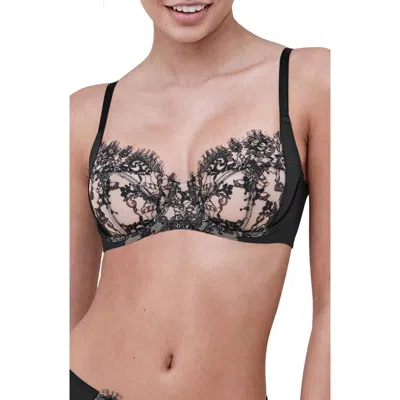 Skarlett Blue Entice Underwire Full Coverage Bra In Black/nylon