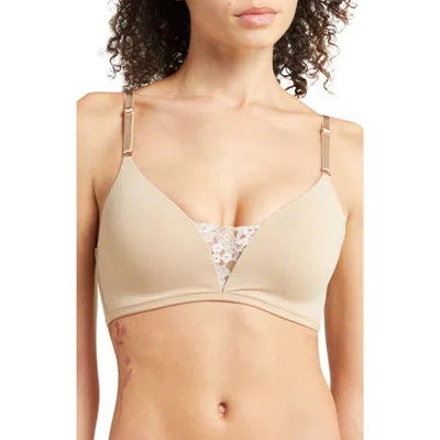 Skarlett Blue Entice Wireless Push-up Bra In Brown