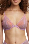 Skarlett Blue Flaunt Underwire Front Close Bra In Sweet Plum/ Geranium