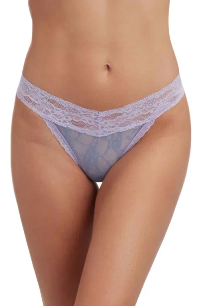 Skarlett Blue Goddess Lace Thong In Ice Purple/blue Violet
