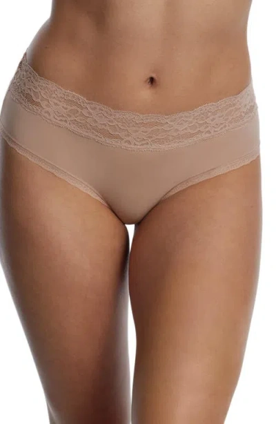 Skarlett Blue Goddess Lace Trim Hipster 2-pack In Brown