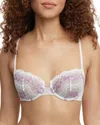 Skarlett Blue Impress Underwire Balconette Bra In White/sweet Plum