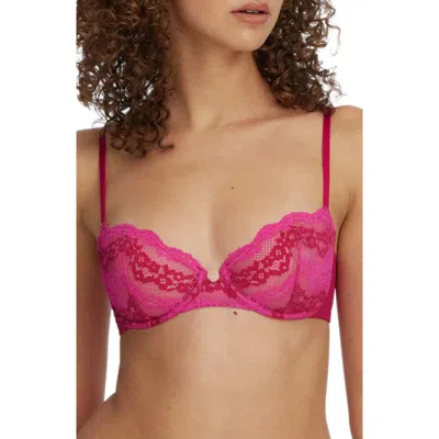 Skarlett Blue Impress Underwire Balconette Bra In Red Apple/rose Violet