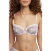 Skarlett Blue Impress Underwire Balconette Bra In White/plum