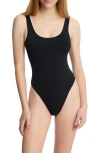 Skarlett Blue Insider Scoop Neck Tank Bodysuit In Black