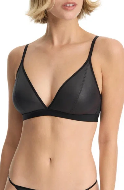 Skarlett Blue Late Night Faux Leather Triangle Bralette In Animal Print
