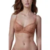 Skarlett Blue Minx Lace Balconette Bra In Brown