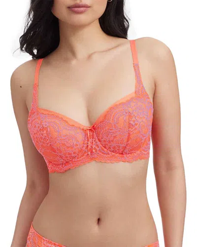 Skarlett Blue Minx Lace Balconette Bra In Orange