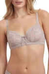 Skarlett Blue Minx Lace Balconette Bra In Pebble/peach