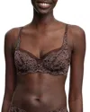 Skarlett Blue Minx Balconette Bra In Rich Chocolate/ Pink
