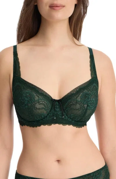 Skarlett Blue Minx Lace Balconette Bra In Spruce