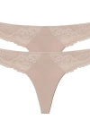 Skarlett Blue Minx Lace Thong 2-pack In Neutral