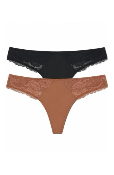 Skarlett Blue Minx Lace Thong 2-pack In Multi
