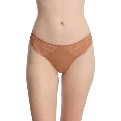 Skarlett Blue Minx Lace Front Thong In Gleam