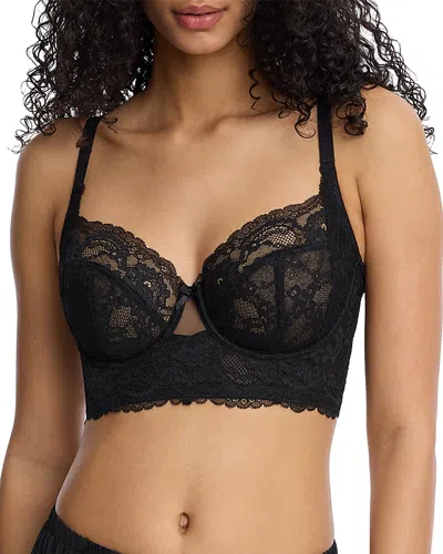 Skarlett Blue Minx Longline Side Support Lace Bra In Black