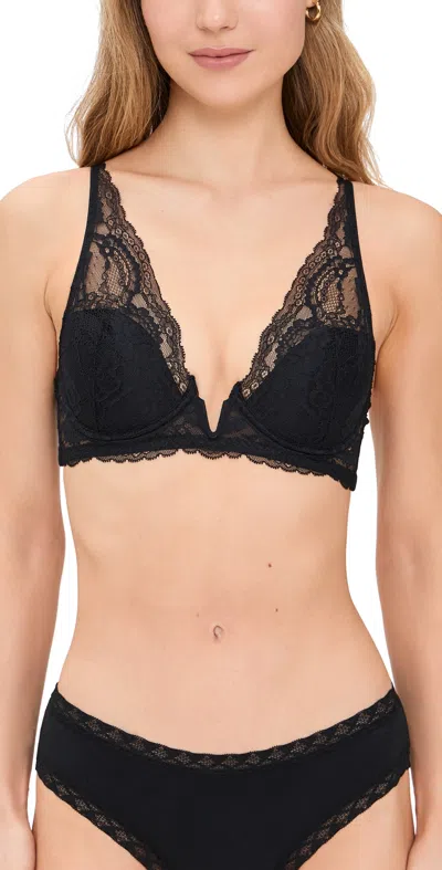 Skarlett Blue Minx Plunge Lightly Lined V-wire Bra Black