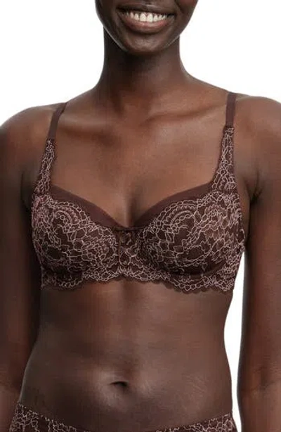 Skarlett Blue Minx Underwire Balconette Bra In Brown