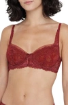 Skarlett Blue Minx Underwire Balconette Bra In Heart/rose