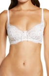 Skarlett Blue Minx Underwire Balconette Bra In White/nylon