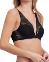 Skarlett Blue Minx V-wire Plunge Lace Bra In Black