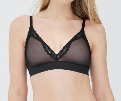 Skarlett Blue Passion Mesh Plunge Wireless Bra In Black