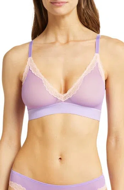 Skarlett Blue Passion Plunge Mesh Bralette In Purple