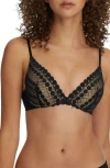 Skarlett Blue Seduced Lace Underwire Push-up Bra In Black/nylon