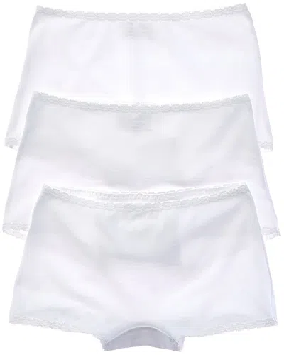 Skarlett Blue Set Of 3 Adorned Boyshort In White