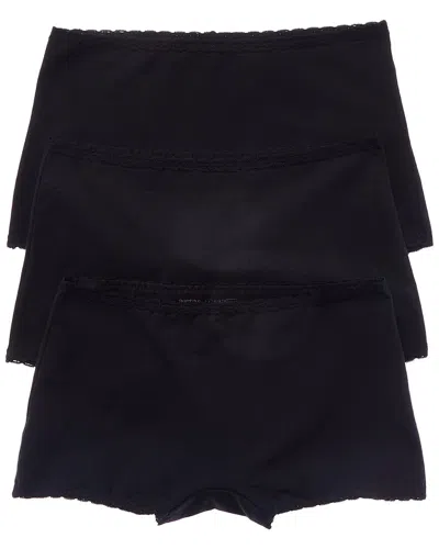 Skarlett Blue Set Of 3 Adorned Boyshort In Black