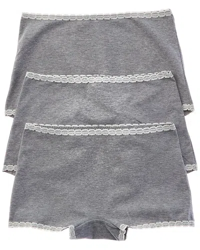 Skarlett Blue Set Of 3 Adorned Boyshort In Grey